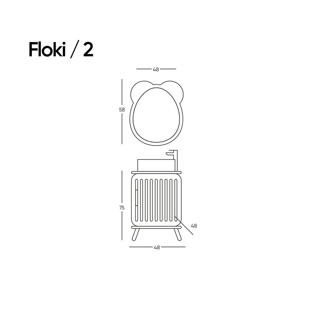 Floki 48 Marina/Doğal Ahşap Takım