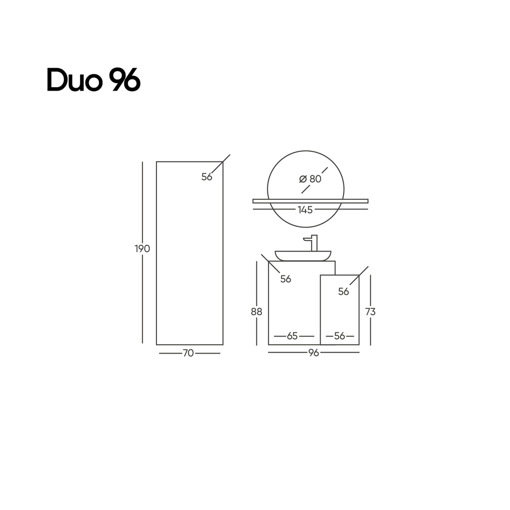 Duo 96 Meşe/Ceviz Takım