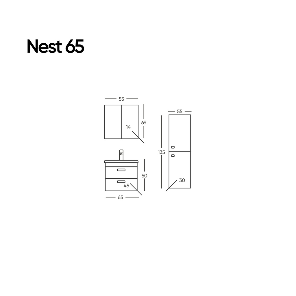 Nest 65 Antrasit Takım