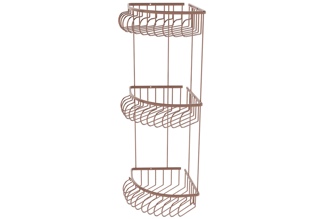 Dekoratif Üçlü Köşe Raf Rose 20X20 55203-R