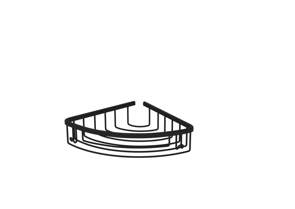 Paslanmaz Tekli Köşe Raf Siyah 55101-S