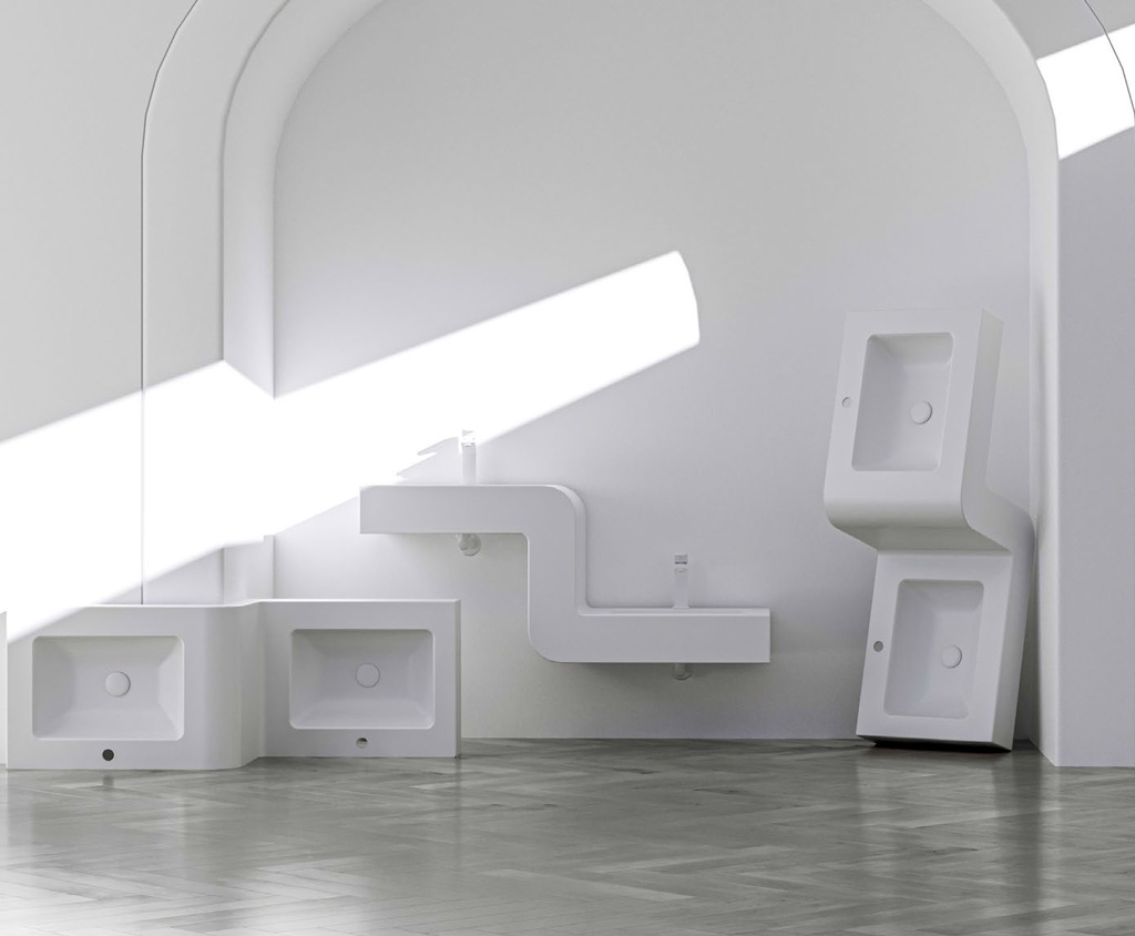 Family 128 Beyaz Akrilik Lavabo Sağ Alt