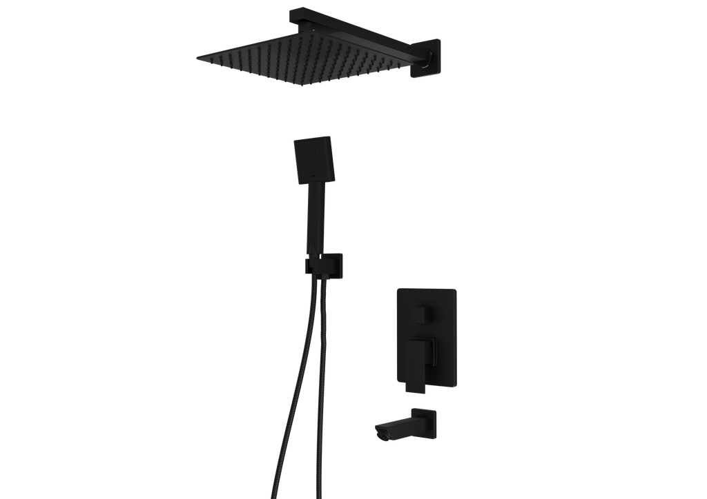 [10TDS.ANK.KDS.20300-S] Ankastre Kare Duş Ünitesi 3 Yönlü Siyah 20300-S