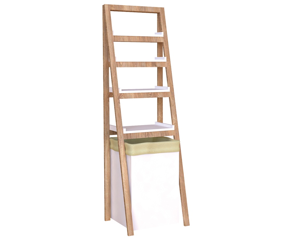 [MRD190V0TK.09F01L] Kirli Sepetli Masif Havluluk 190 Beyaz/Doğal Ahşap Takım