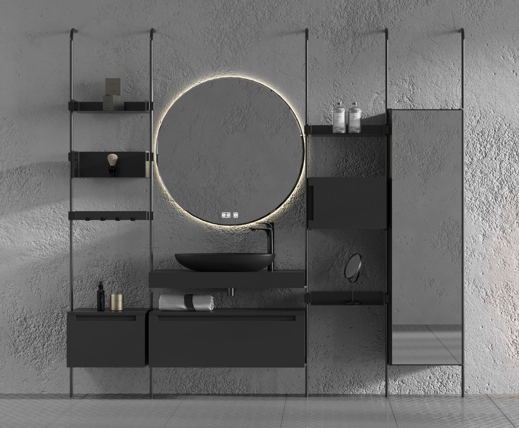 [SET220V0HT.02B03G] Set-10 220 Mat Siyah Boy Dolabı Takım