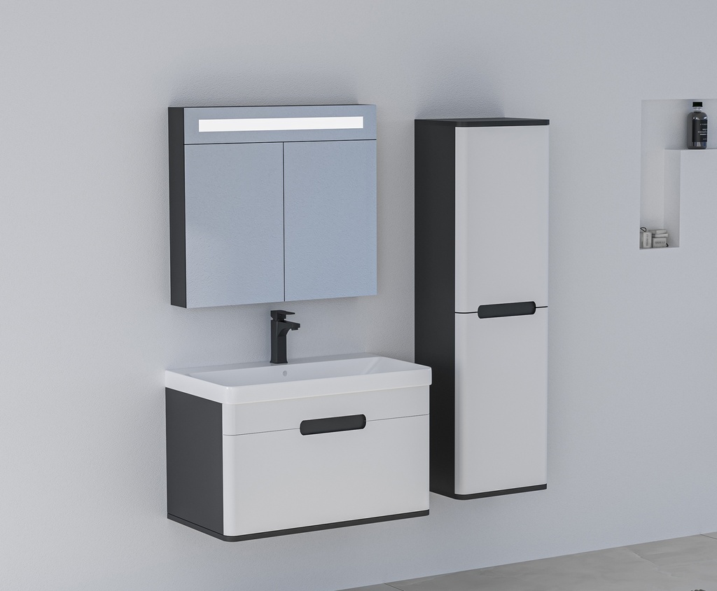 [CRN135V0H0.03L04B] Carina 135 Antrasit/Gri Boy Dolabı